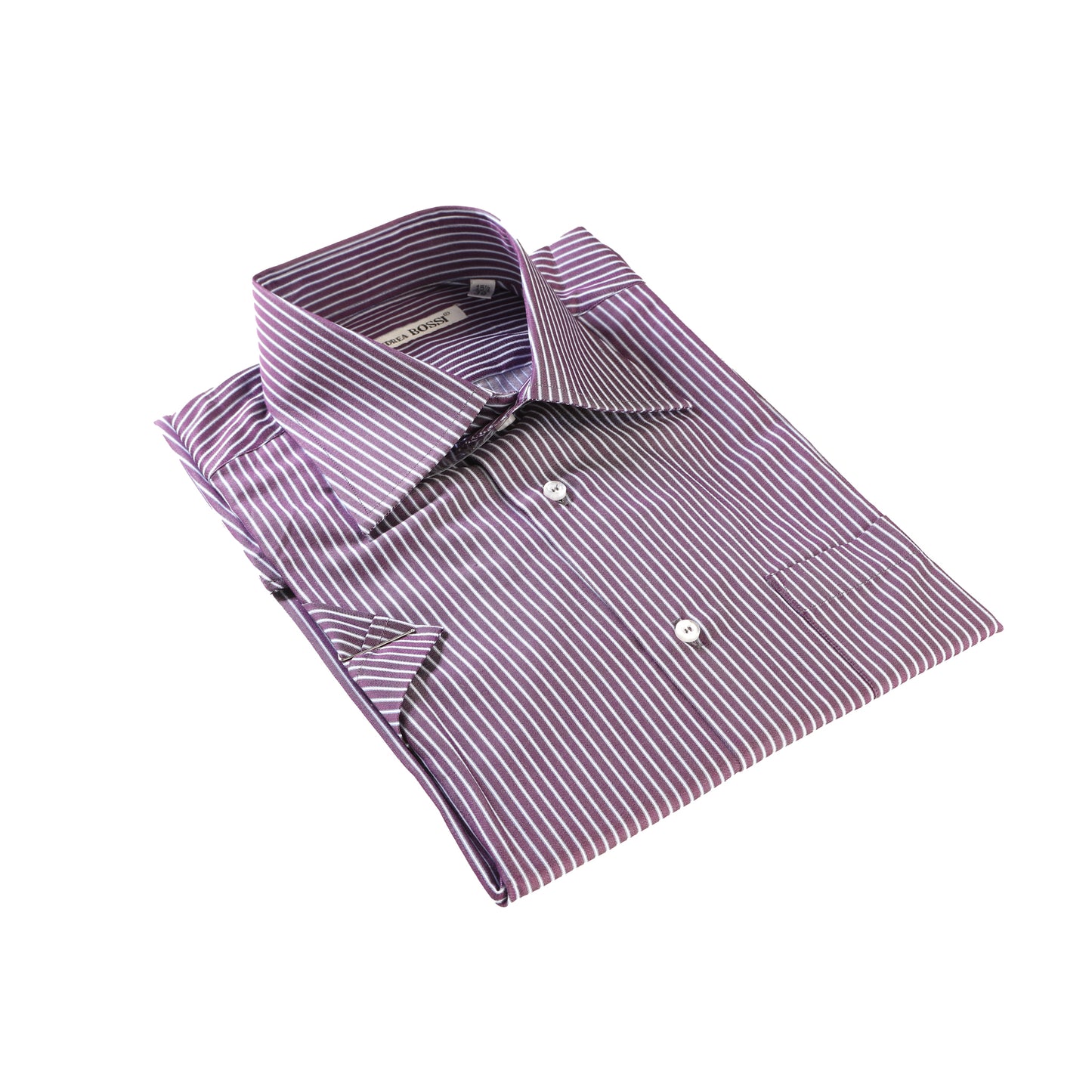 Purple Striped half sleeves Shirt by Andrea Bossi