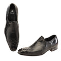 Exotic Ostrich & Nappa Black Shoes — Mauri Shoes