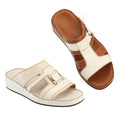 White Bi-Color Platform Sandals — Maestro