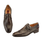 Scarpe allacciate in coccodrillo marrone — Scarpe Nipmar