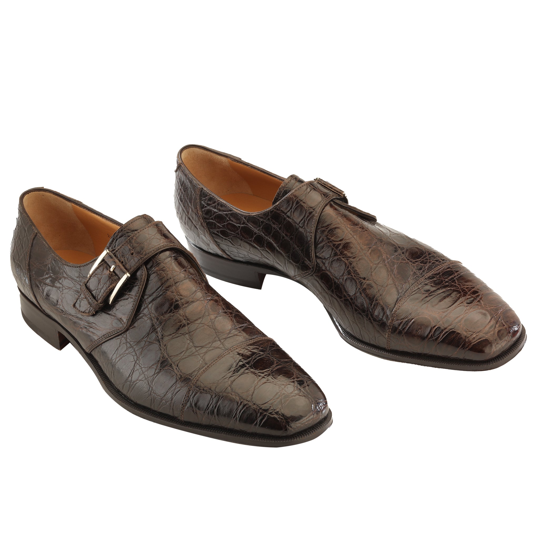 Scarpe allacciate in coccodrillo marrone — Scarpe Nipmar