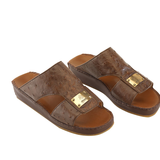 Brown Ostrich Sandal - Italian hand made by Mauri