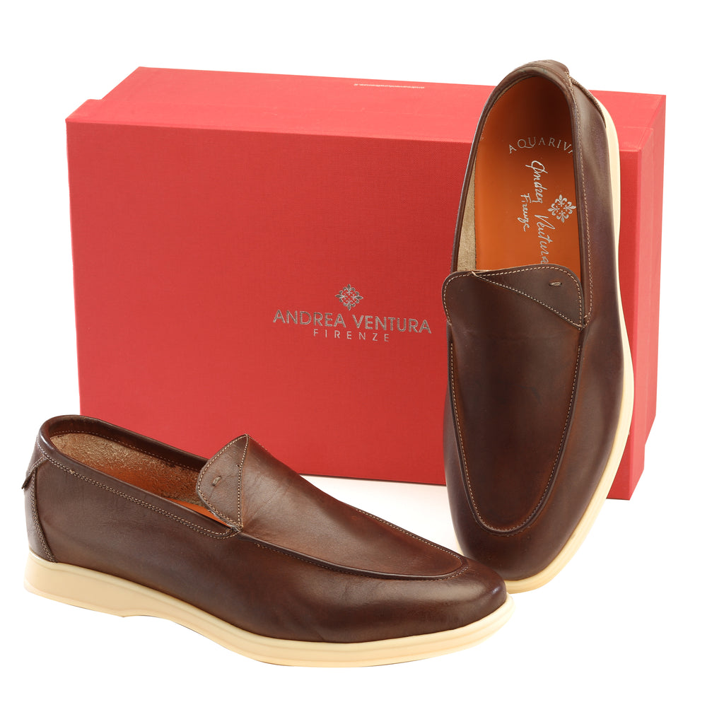 Brandy Brown Leather Loafers — Andrea Ventura