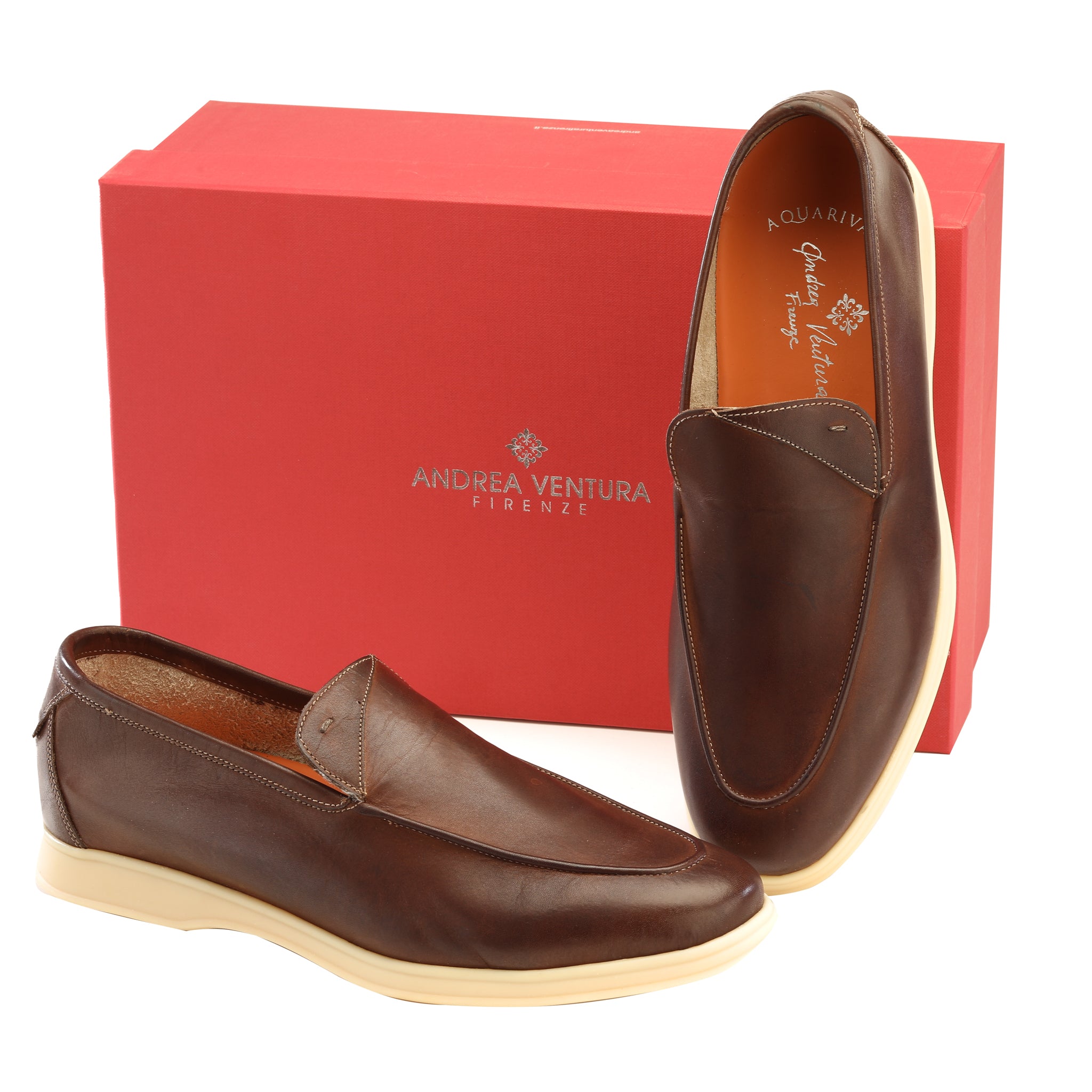 Brandy Brown Leather Loafers — Andrea Ventura