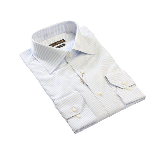 Baby Blue and White Striped Shirt by Andrea Bossi