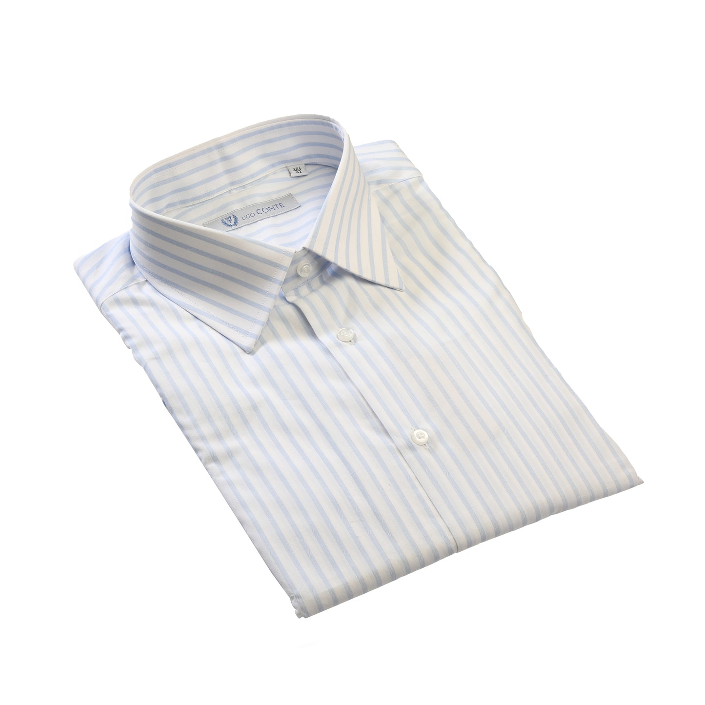 Baby Blue and White Striped Shirt by Italian Ugo Conte