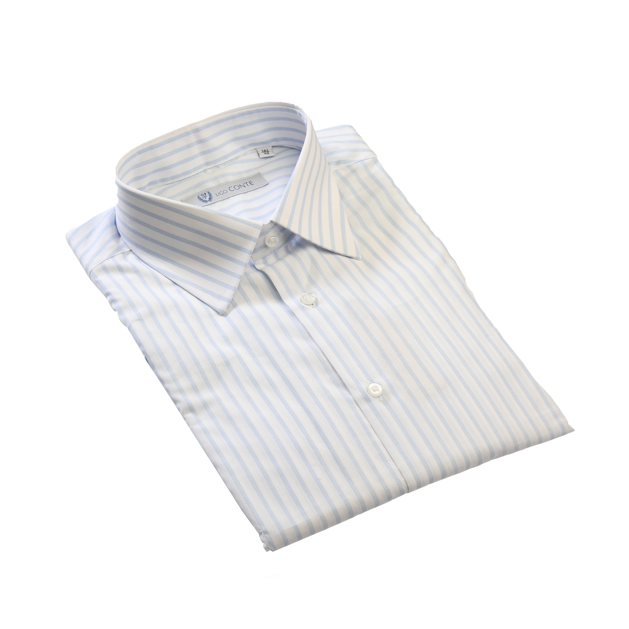 Baby Blue and White Striped Shirt — Ugo conte