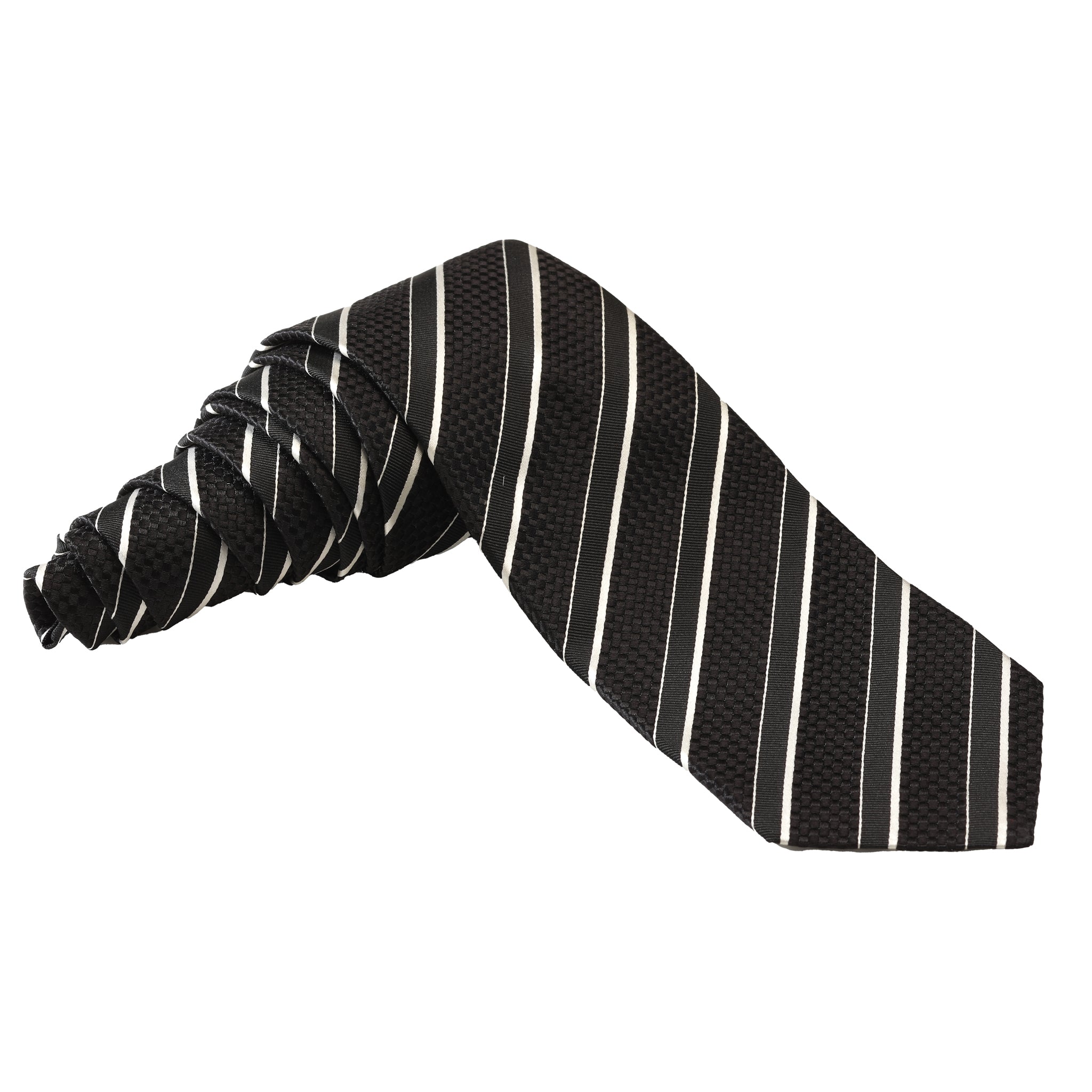 Black Embossed Texture Tie — ISAIA