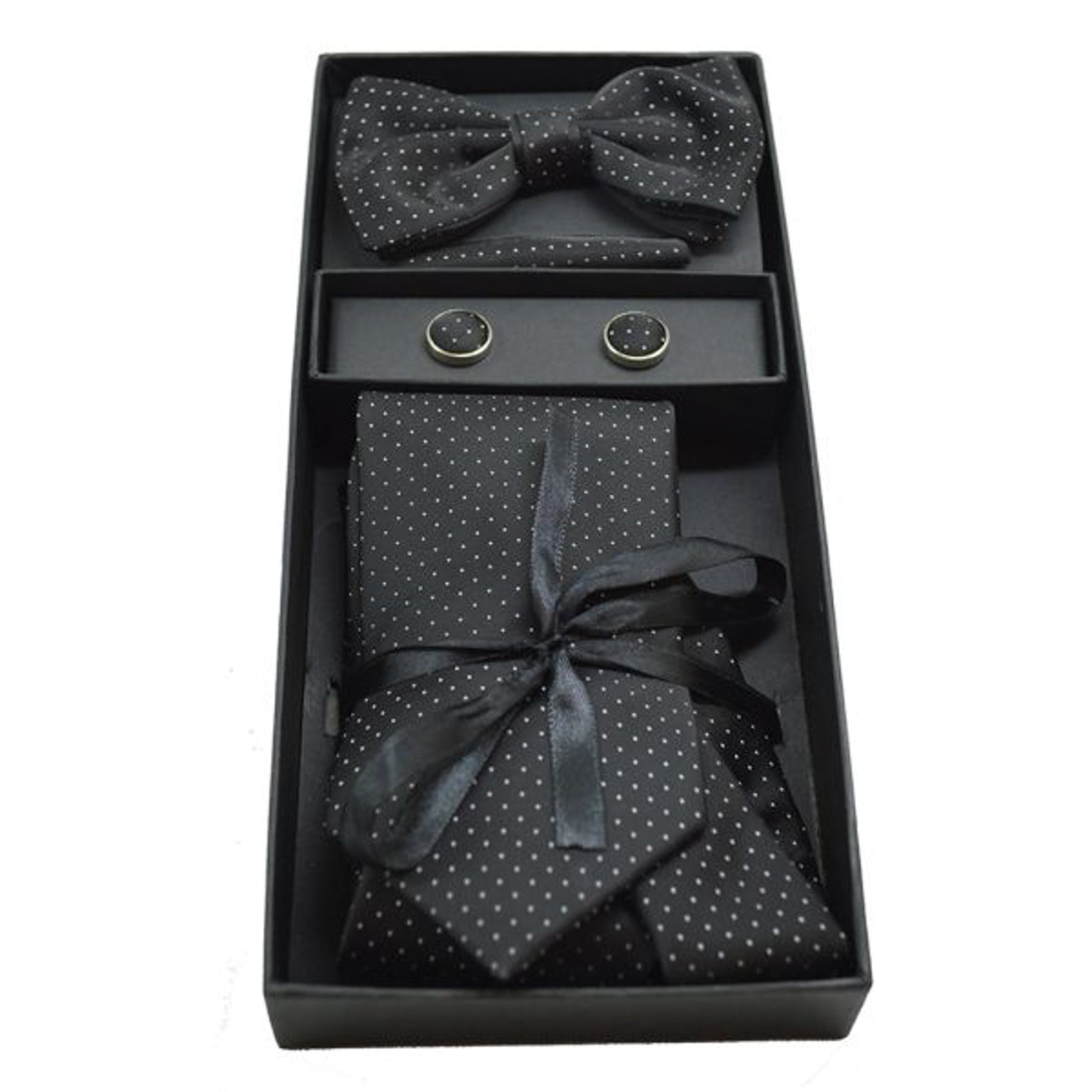 Black Cufflinks & Pocket Square Set — Andrea Bossi