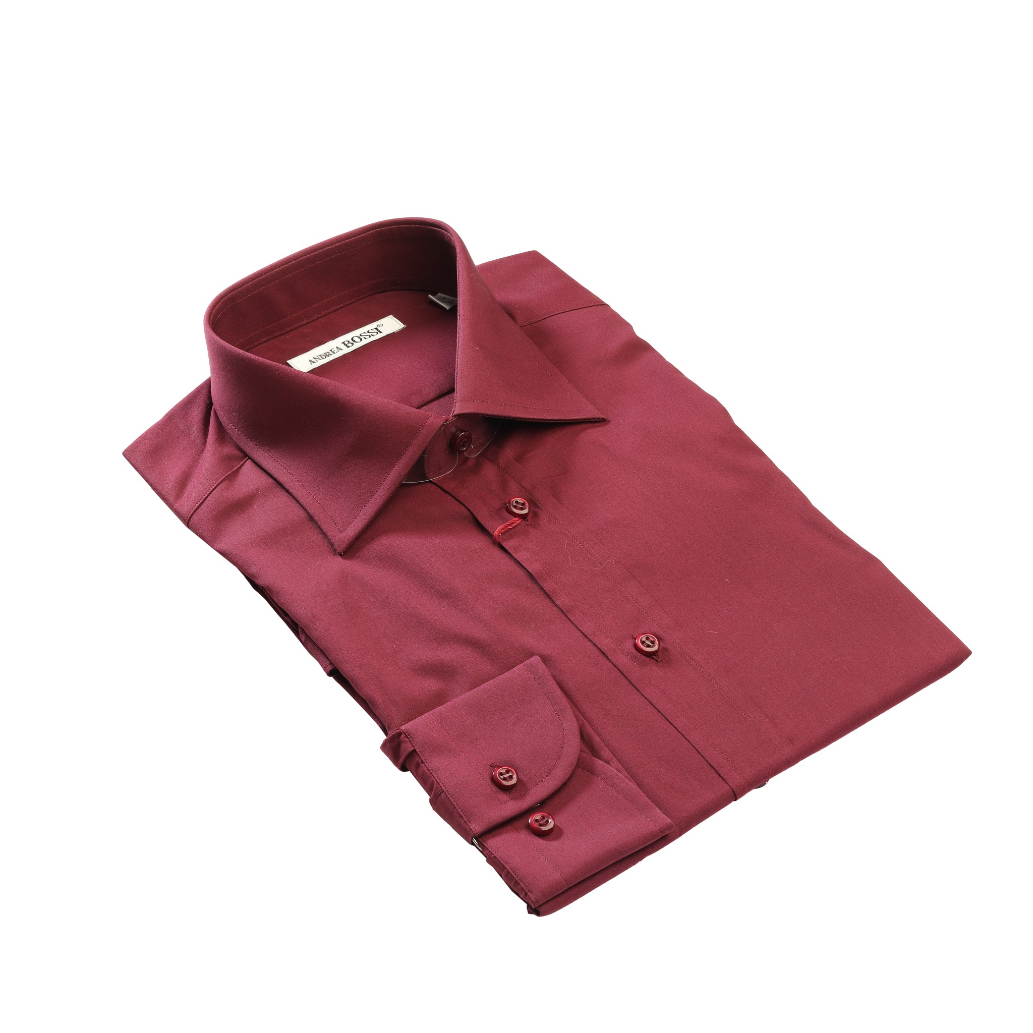 Camicia tinta unita color bordeaux — Andrea Bossi