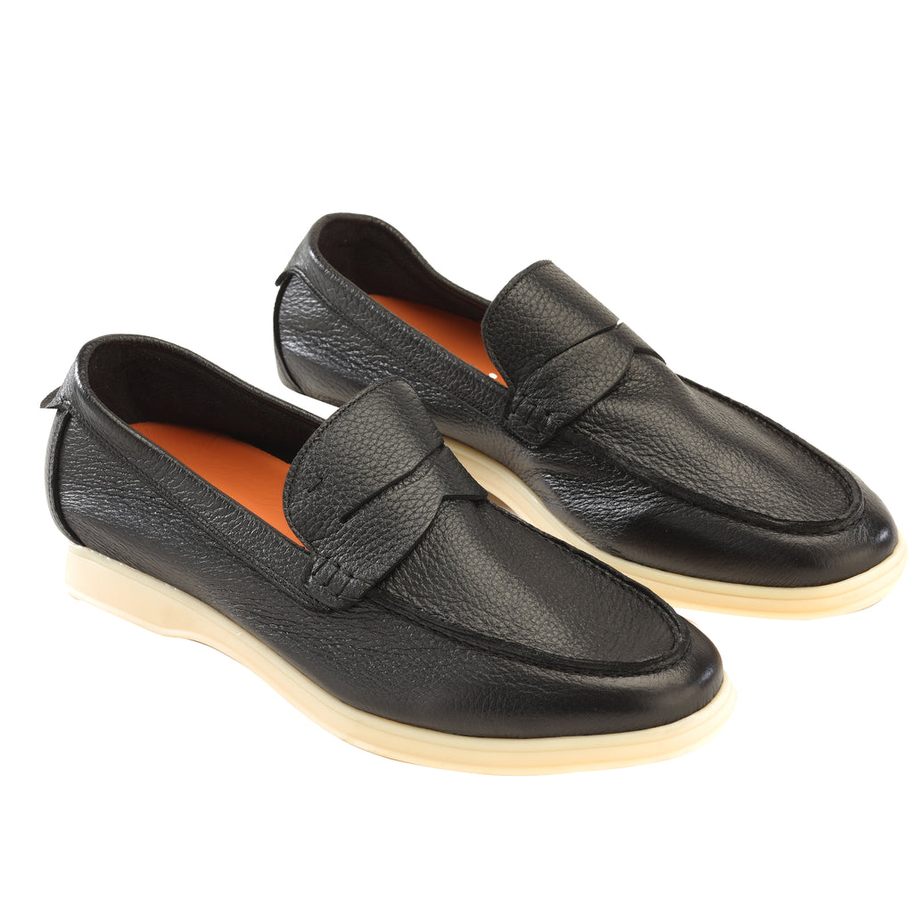 Deer Leather Black Penny Loafer — Andrea Ventura