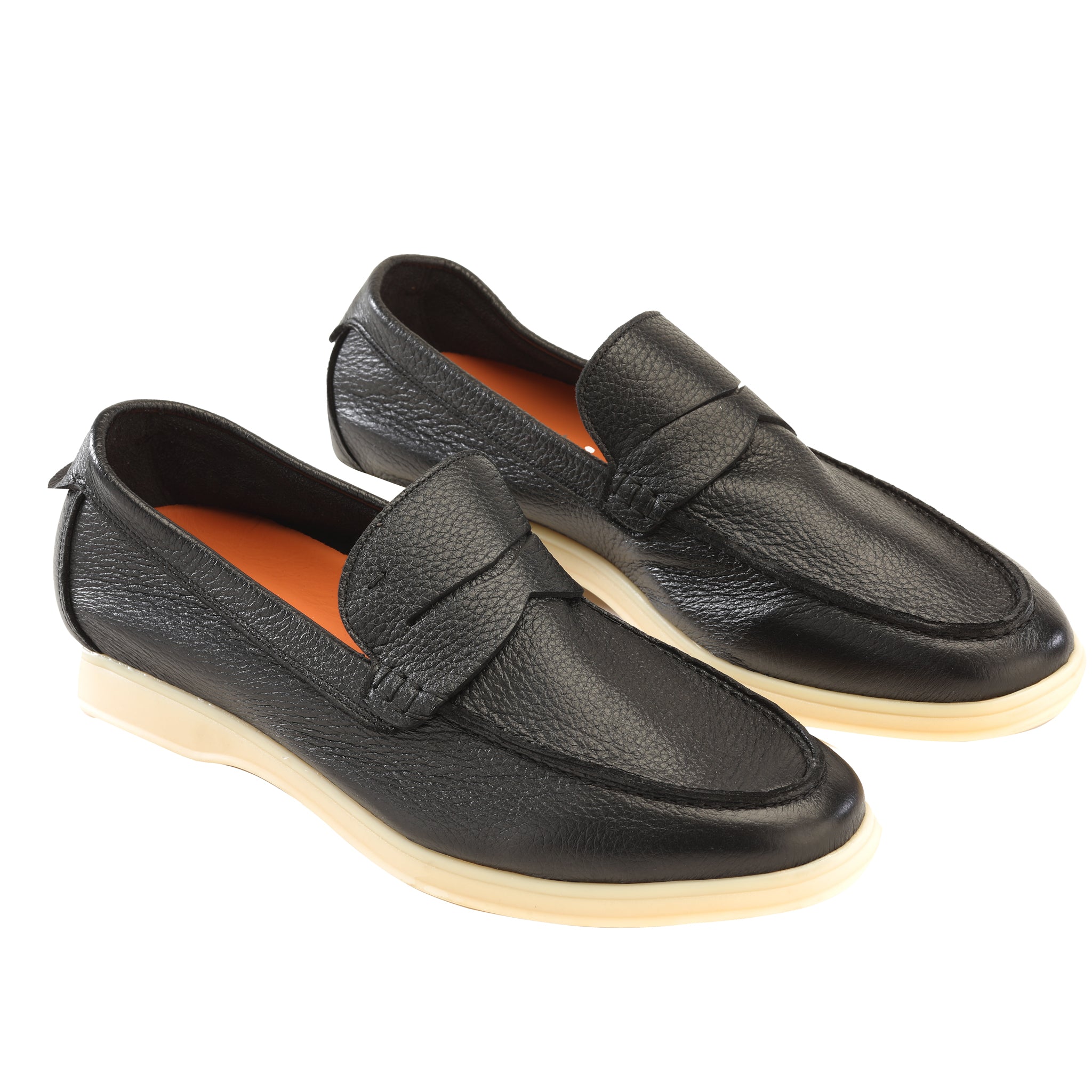 Deer Leather Black Penny Loafer — Andrea Ventura