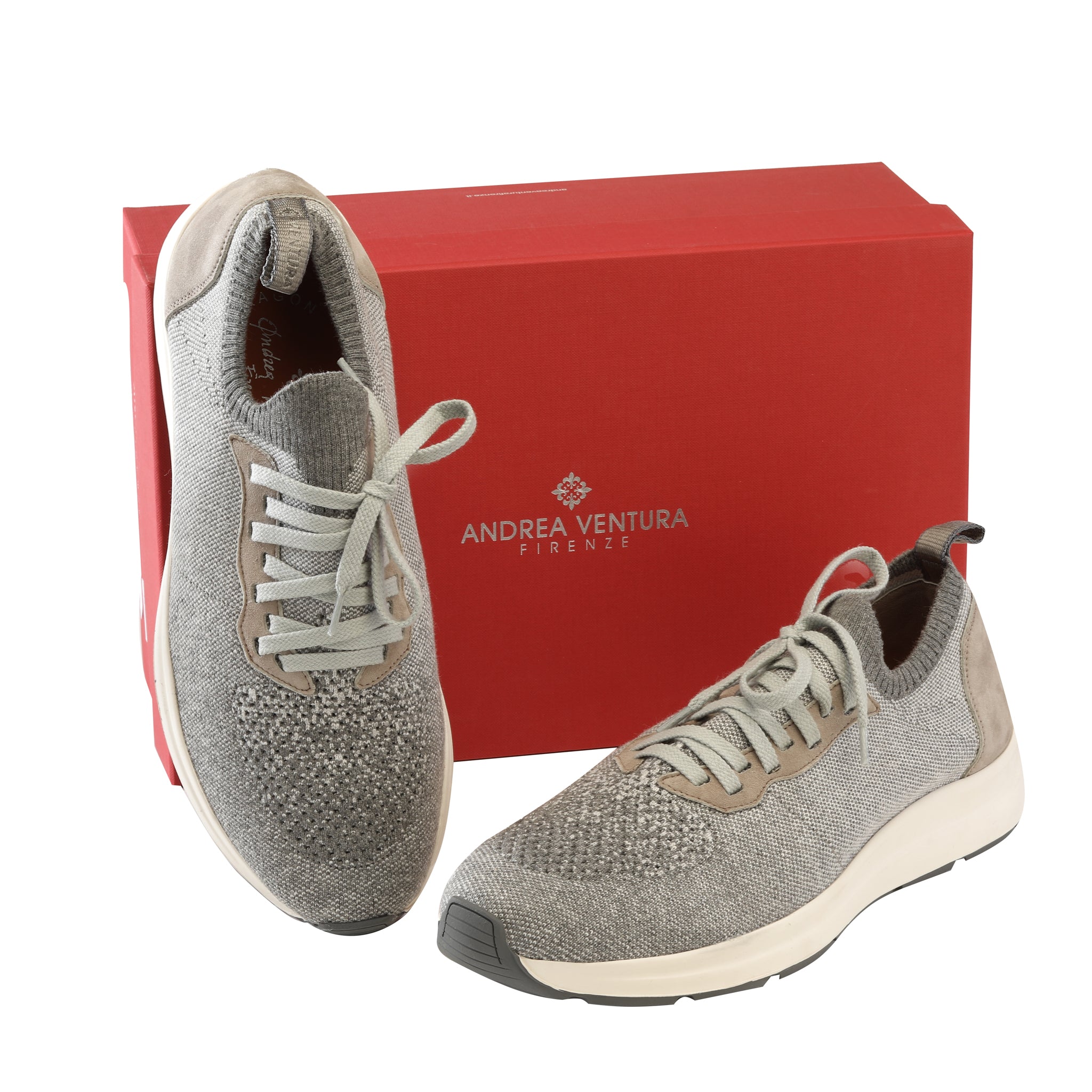Grey Cotton Unlined Sock Sneaker — Andrea Ventura