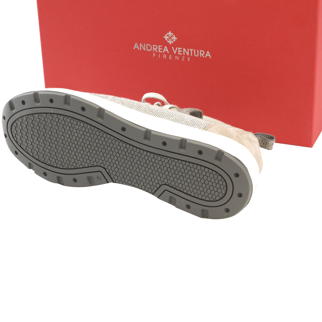 Grey Cotton Unlined Sock Sneaker — Andrea Ventura