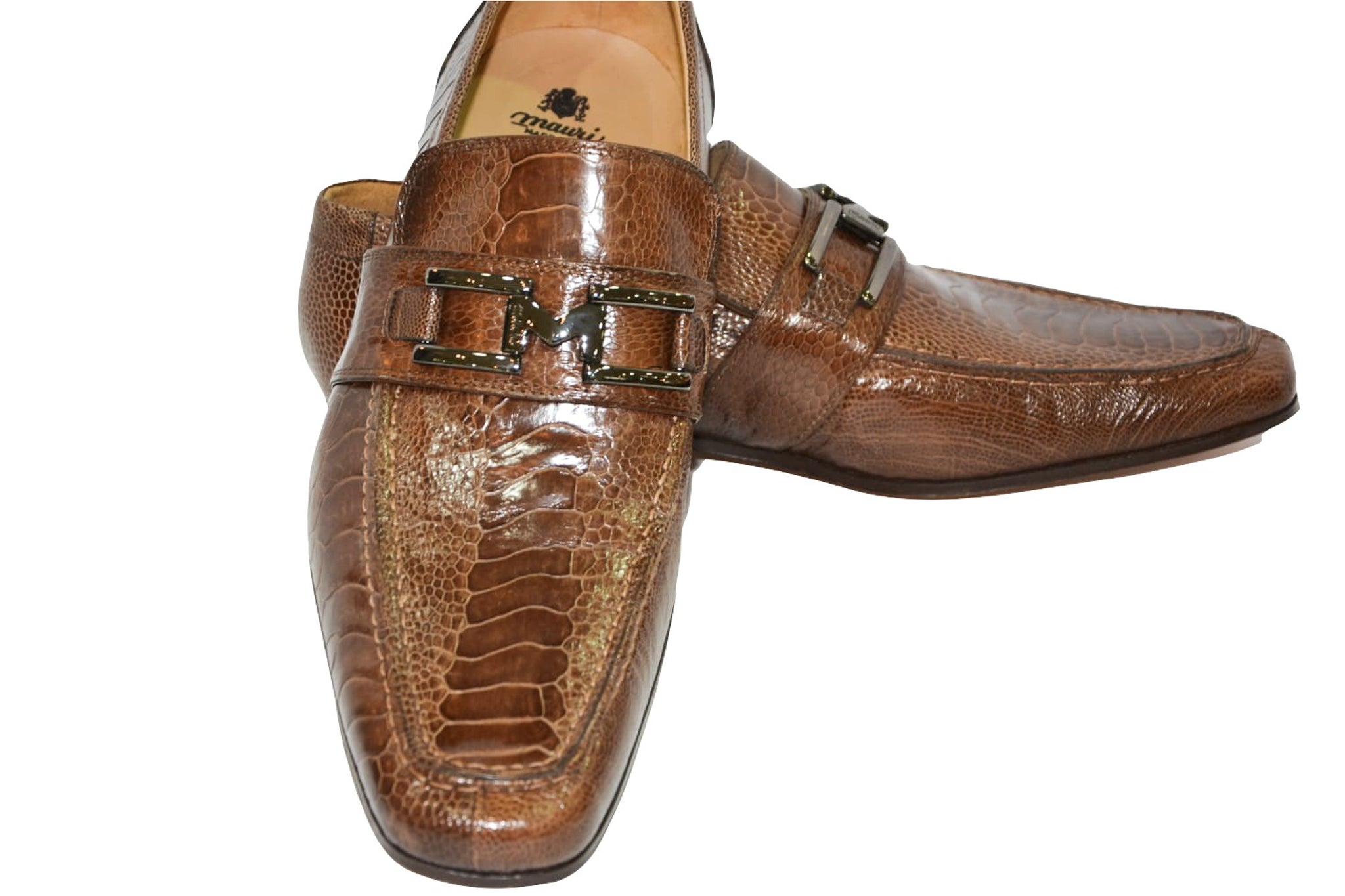 Mocassini in struzzo testa di moro – Mauri Shoes