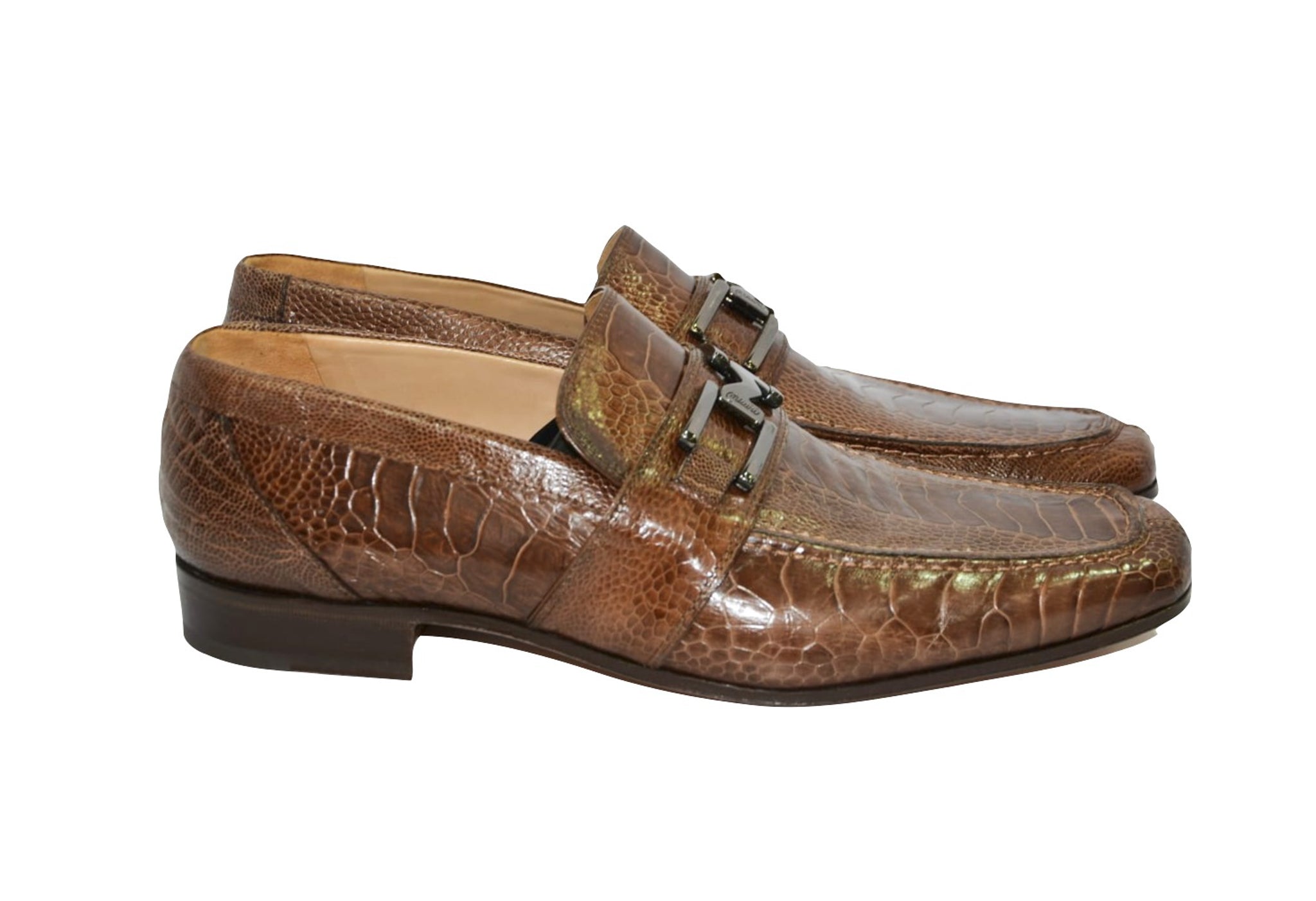 Mocassini in struzzo testa di moro – Mauri Shoes