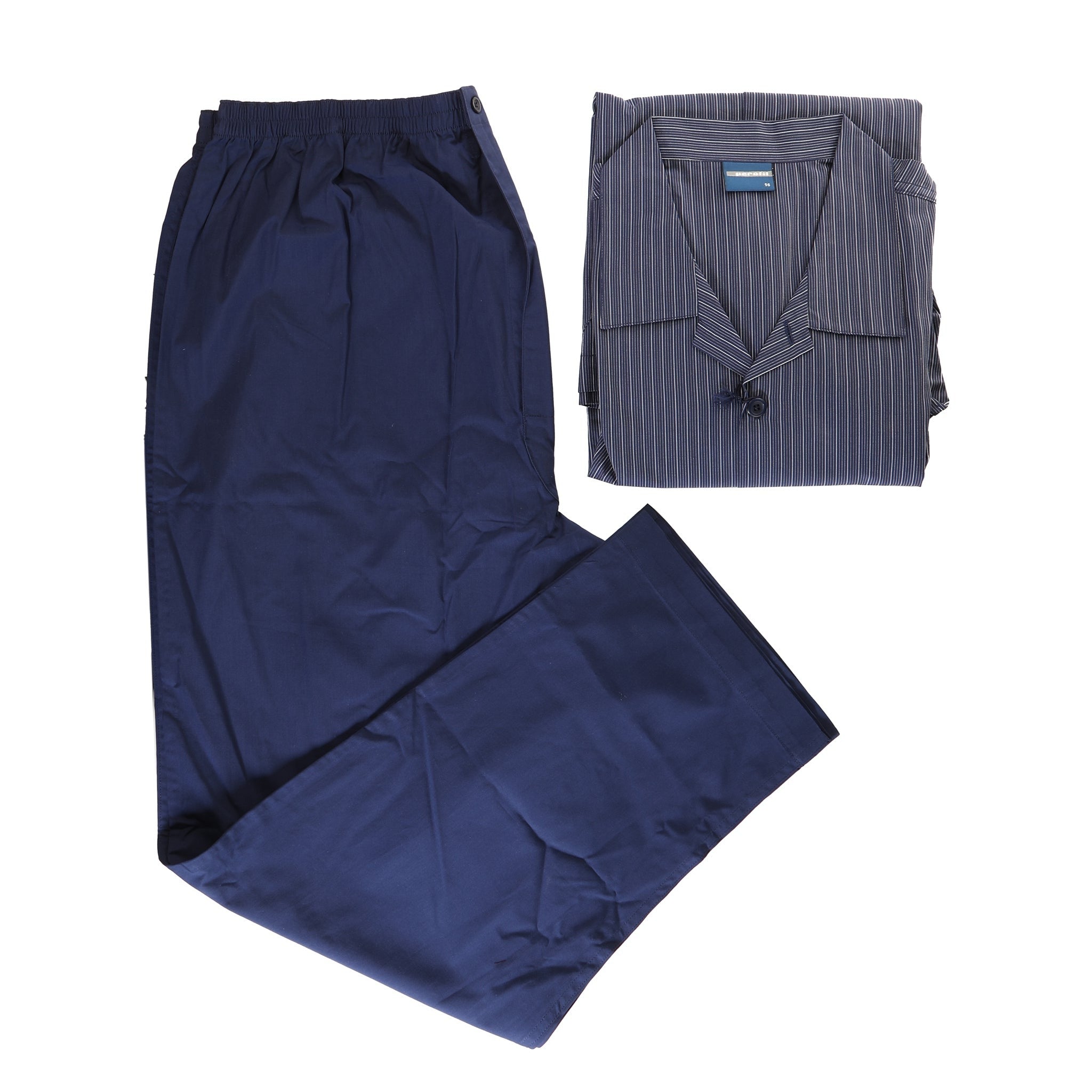 Navy Blue Striped Light Summer Classic Pyjama — Perofil