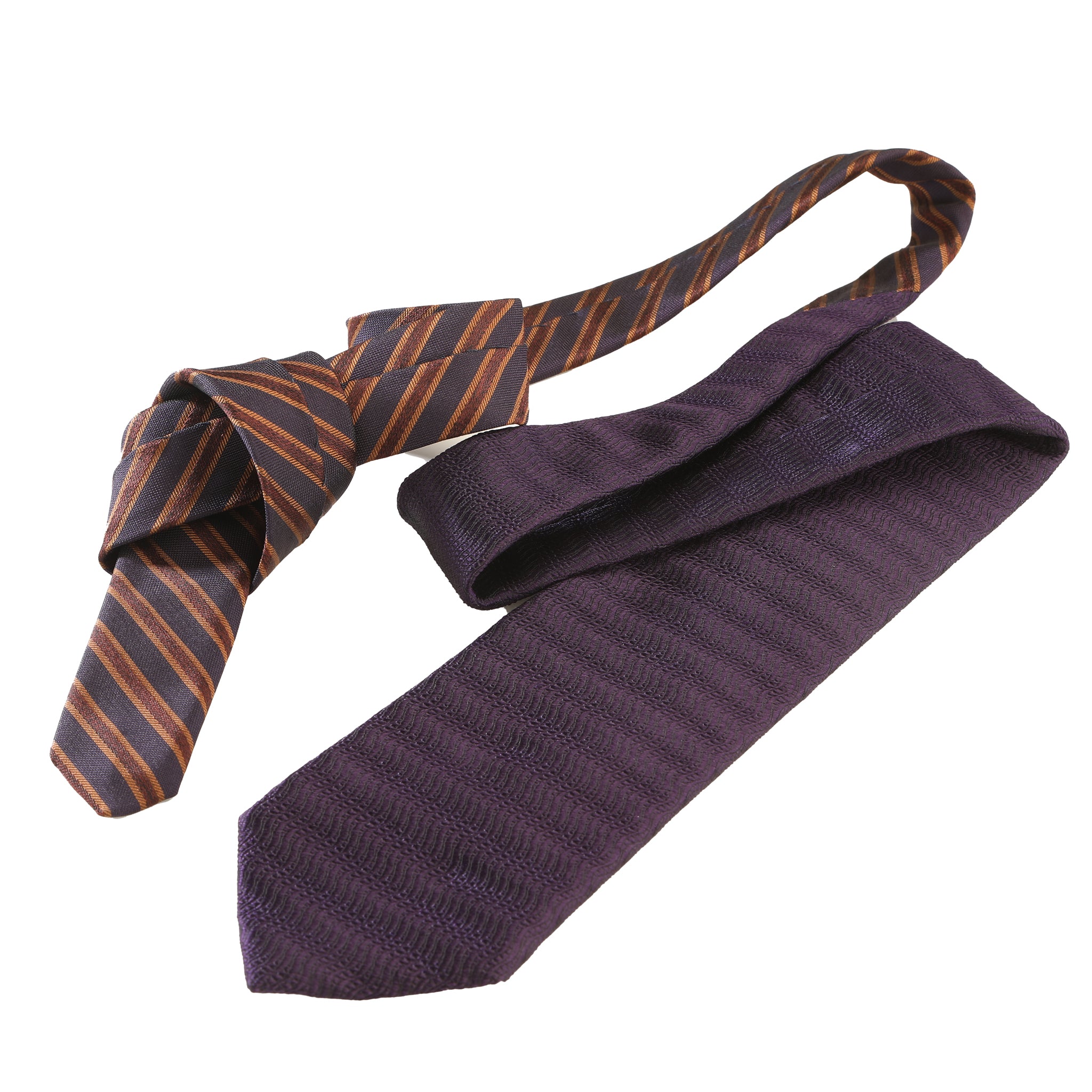 Purple Embossed Texture Tie — Valentino