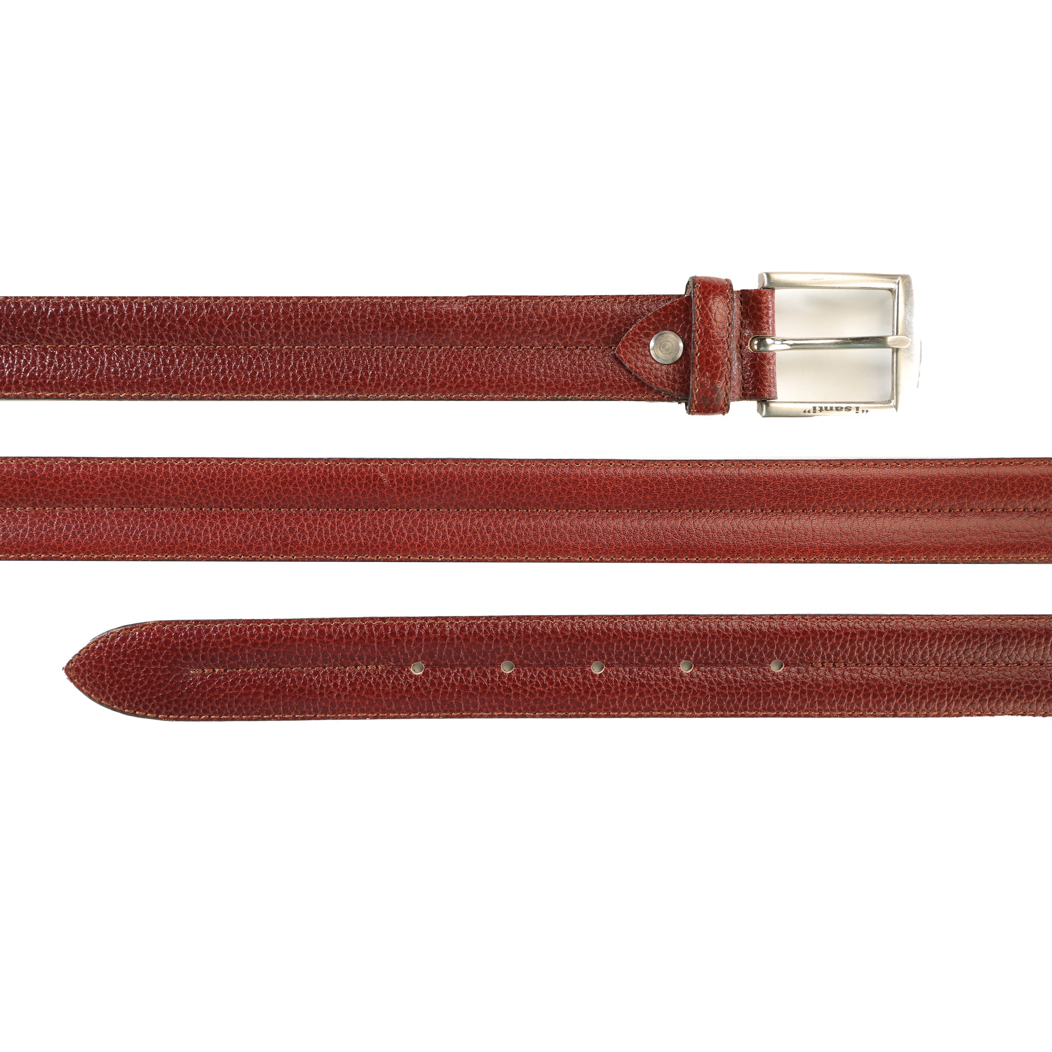 Reddish Brown Genuine Leather Belt — I Santi Milano