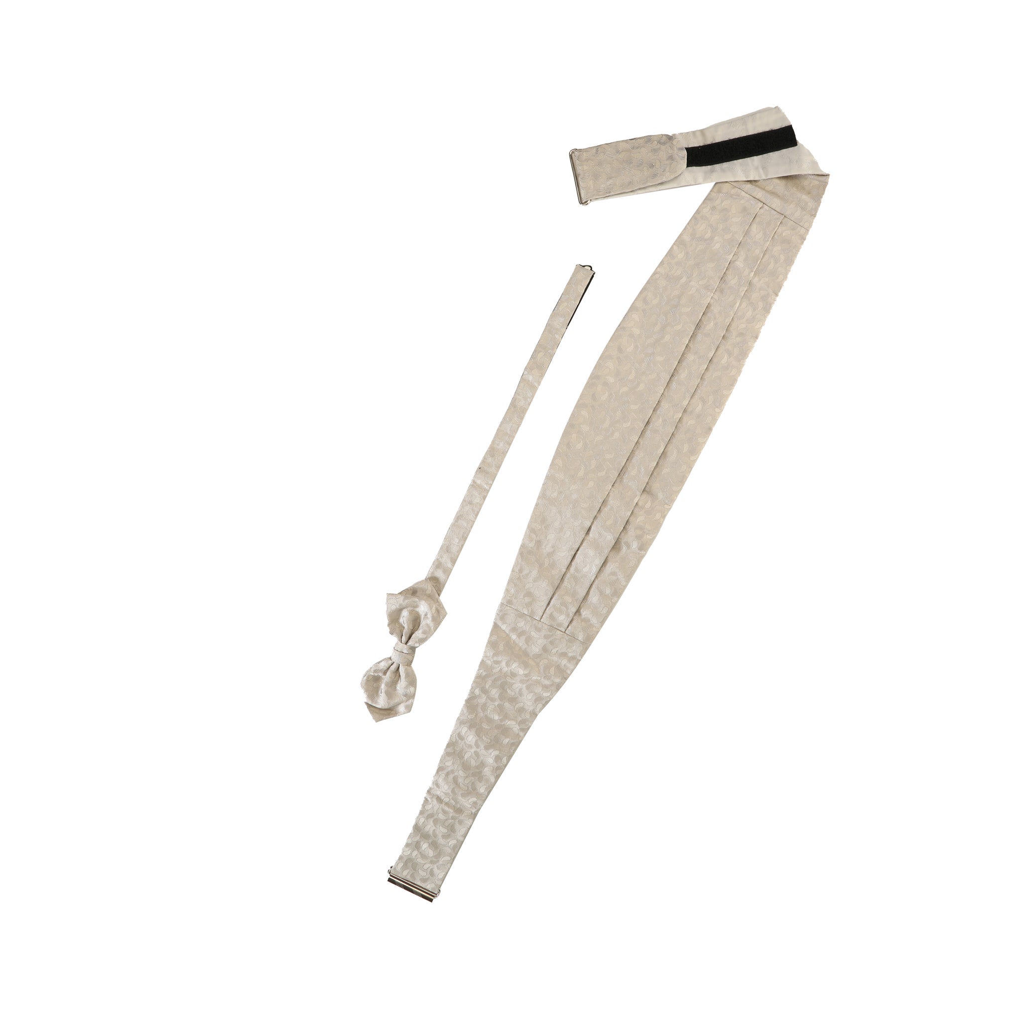 Silver Paisley Bow Tie & Cummerbund — Carnaval De Venise