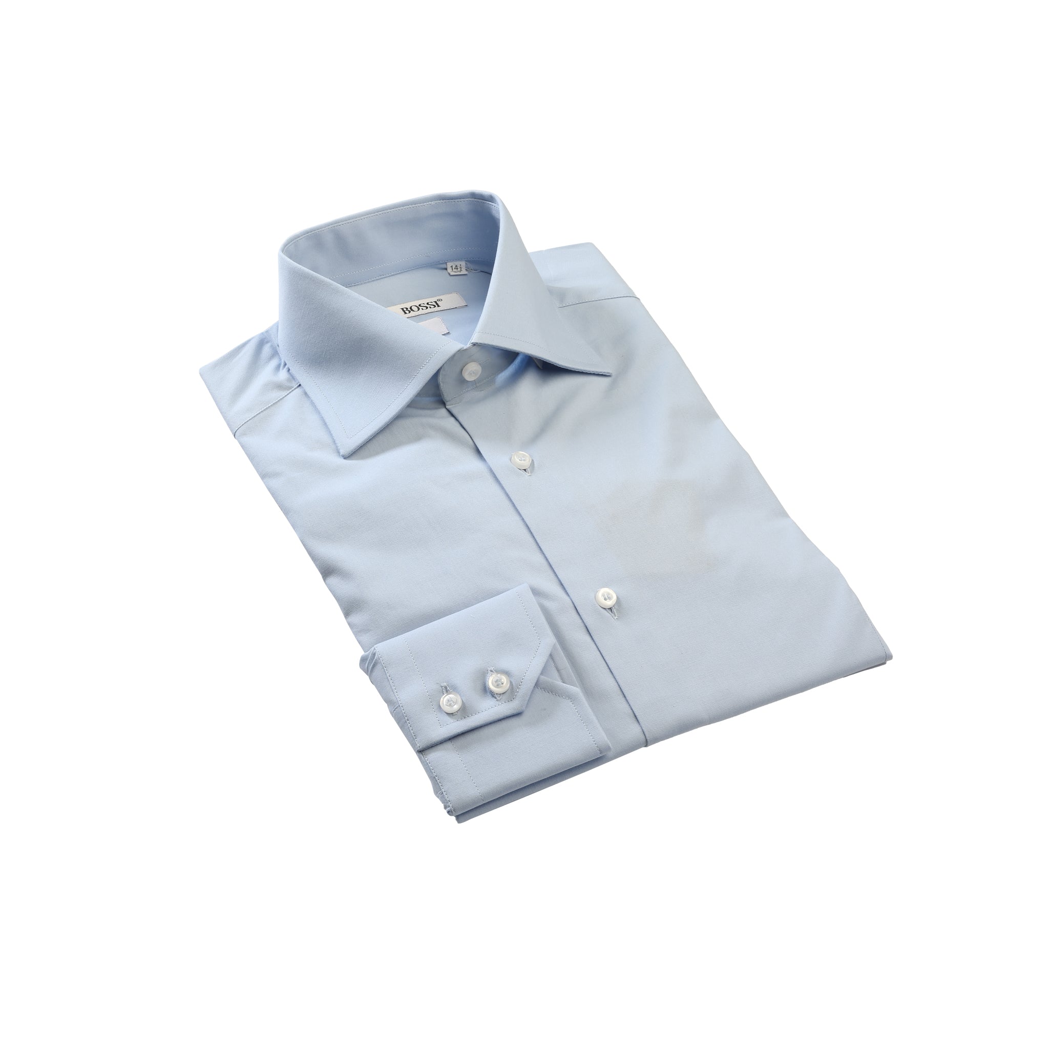 Camicia Slim Celeste Tinta Unita — Andrea Bossi