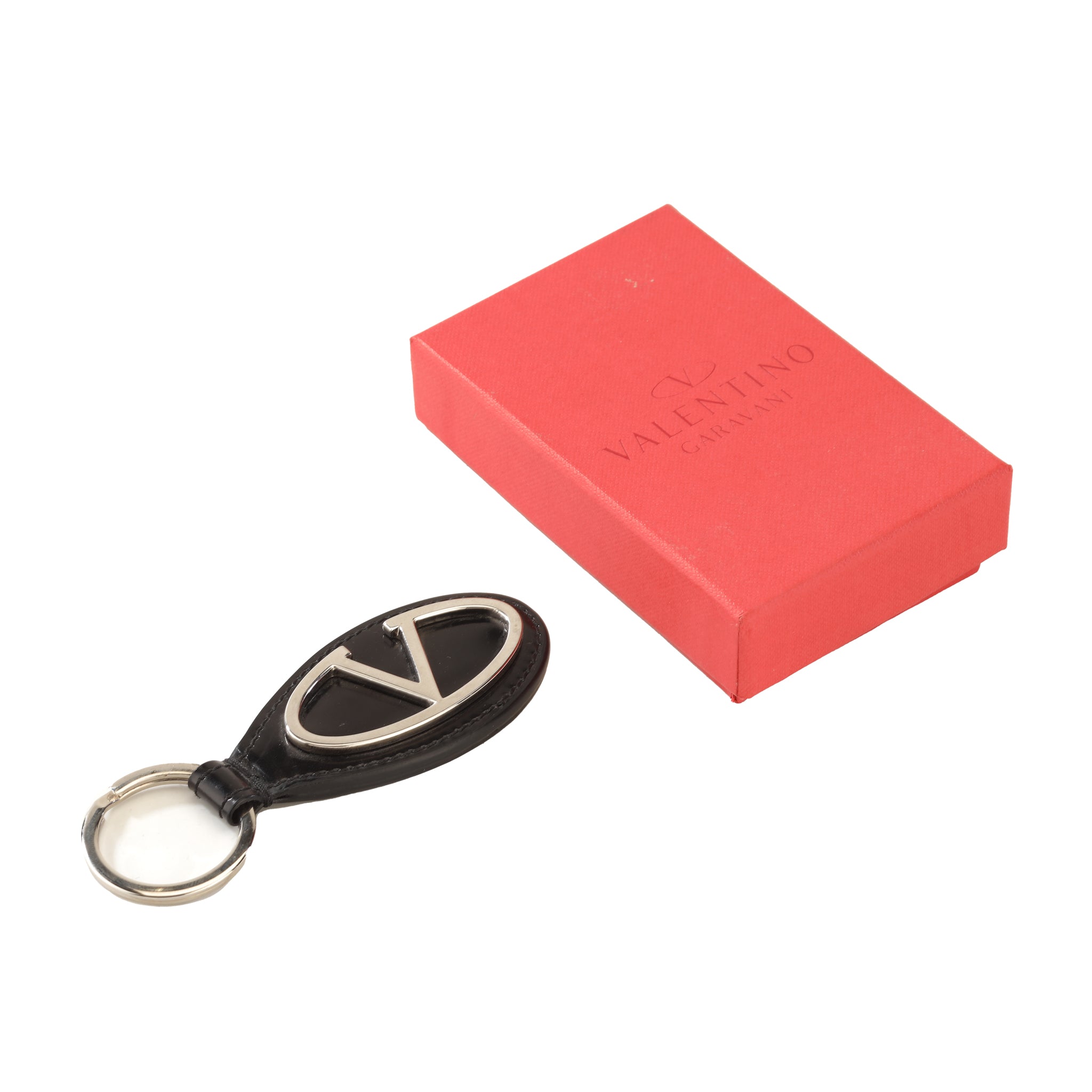 Black Nappa Leather Key Holder — Valentino