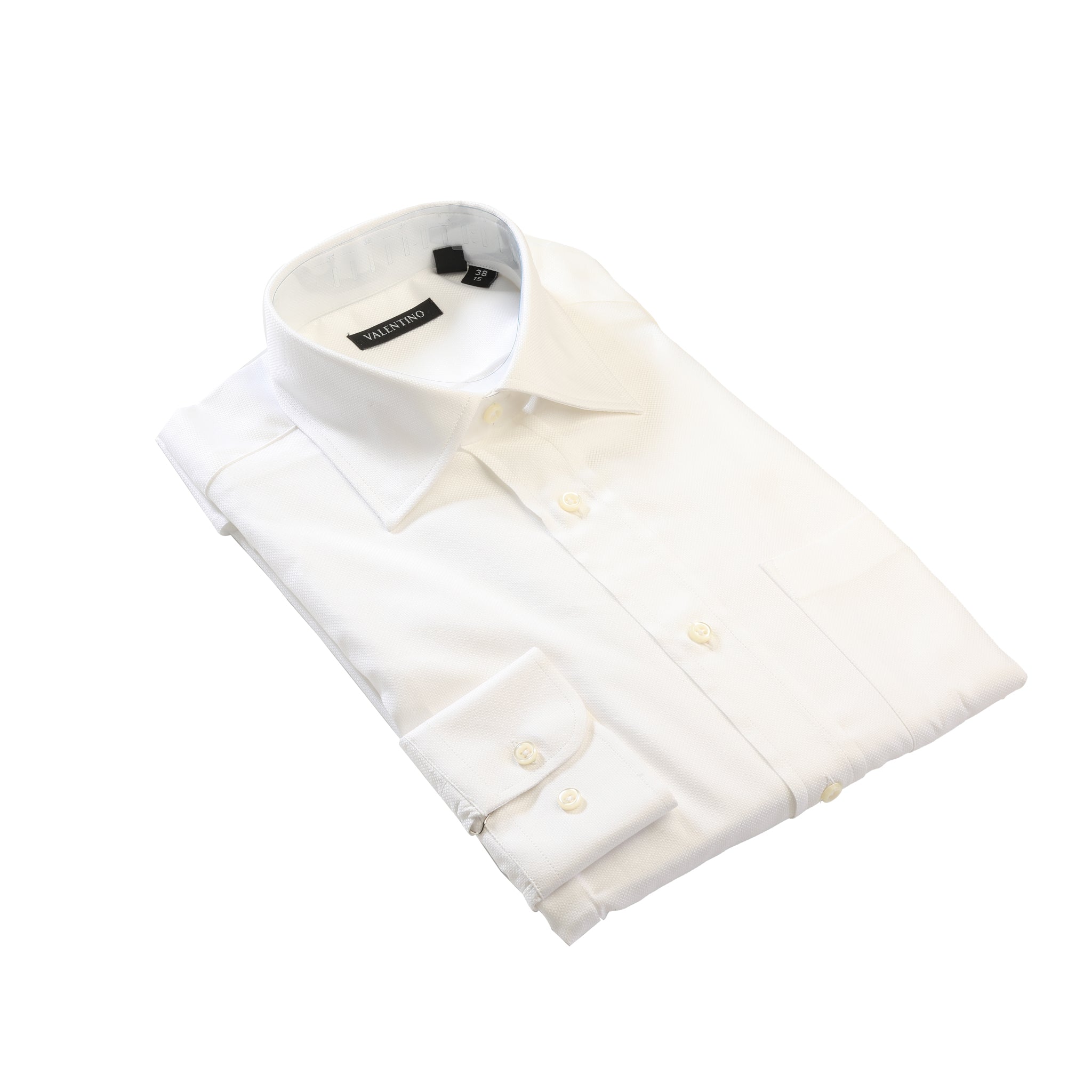 White Poplin Pattern Shirt — Valentino