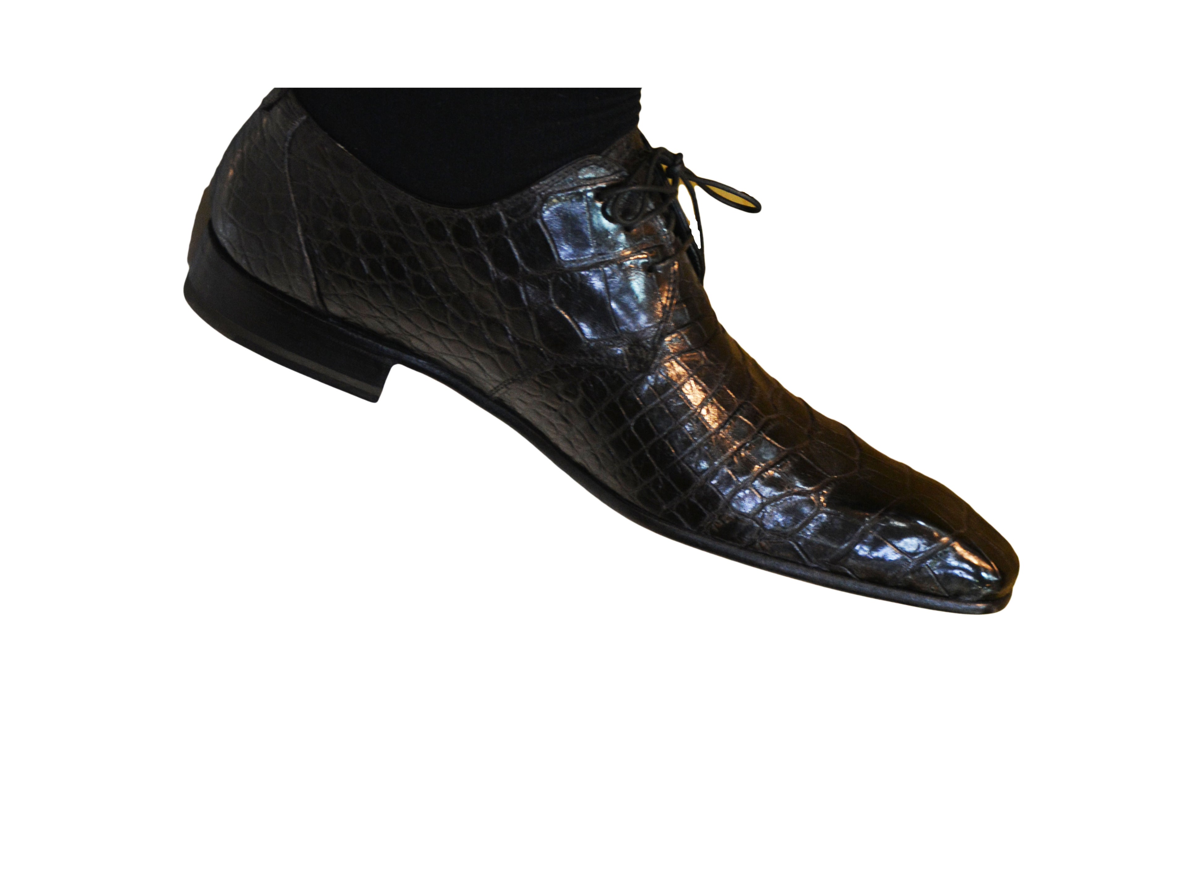 Pelle di coccodrillo integrale, colore verde giungla — Scarpe Mauri