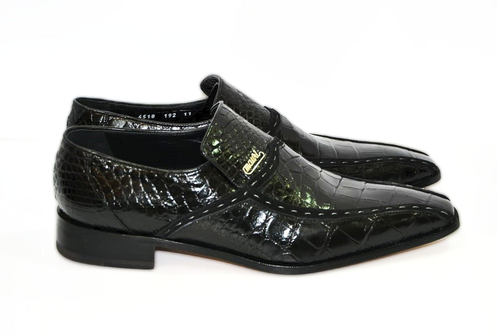 Scarpe nere artigianali in vera pelle di alligatore – Mauri Shoes