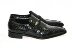 Scarpe nere artigianali in vera pelle di alligatore – Mauri Shoes