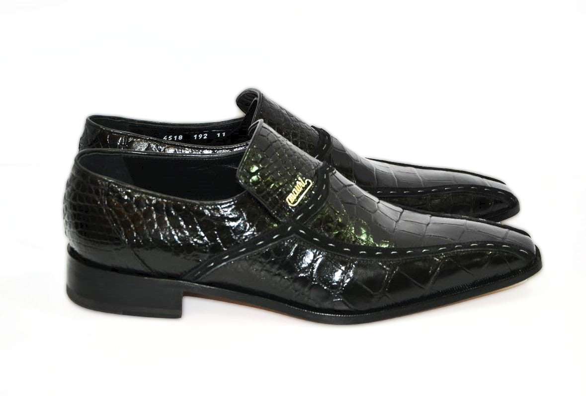 Scarpe nere artigianali in vera pelle di alligatore – Mauri Shoes
