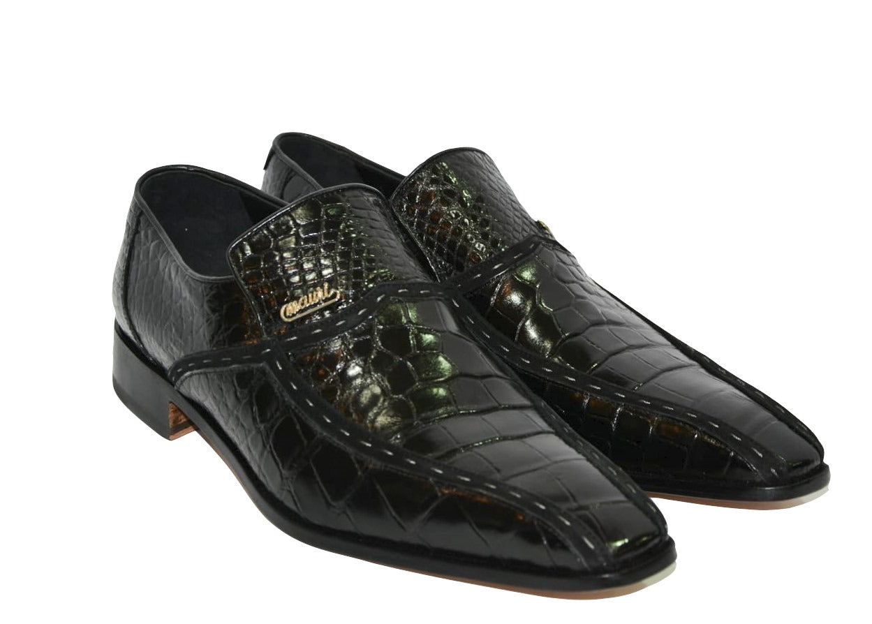 Scarpe nere artigianali in vera pelle di alligatore – Mauri Shoes