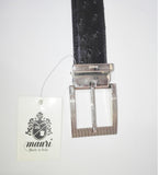 Genuine Ostrich Artisan Belt, Black Color — Mauri Shoes