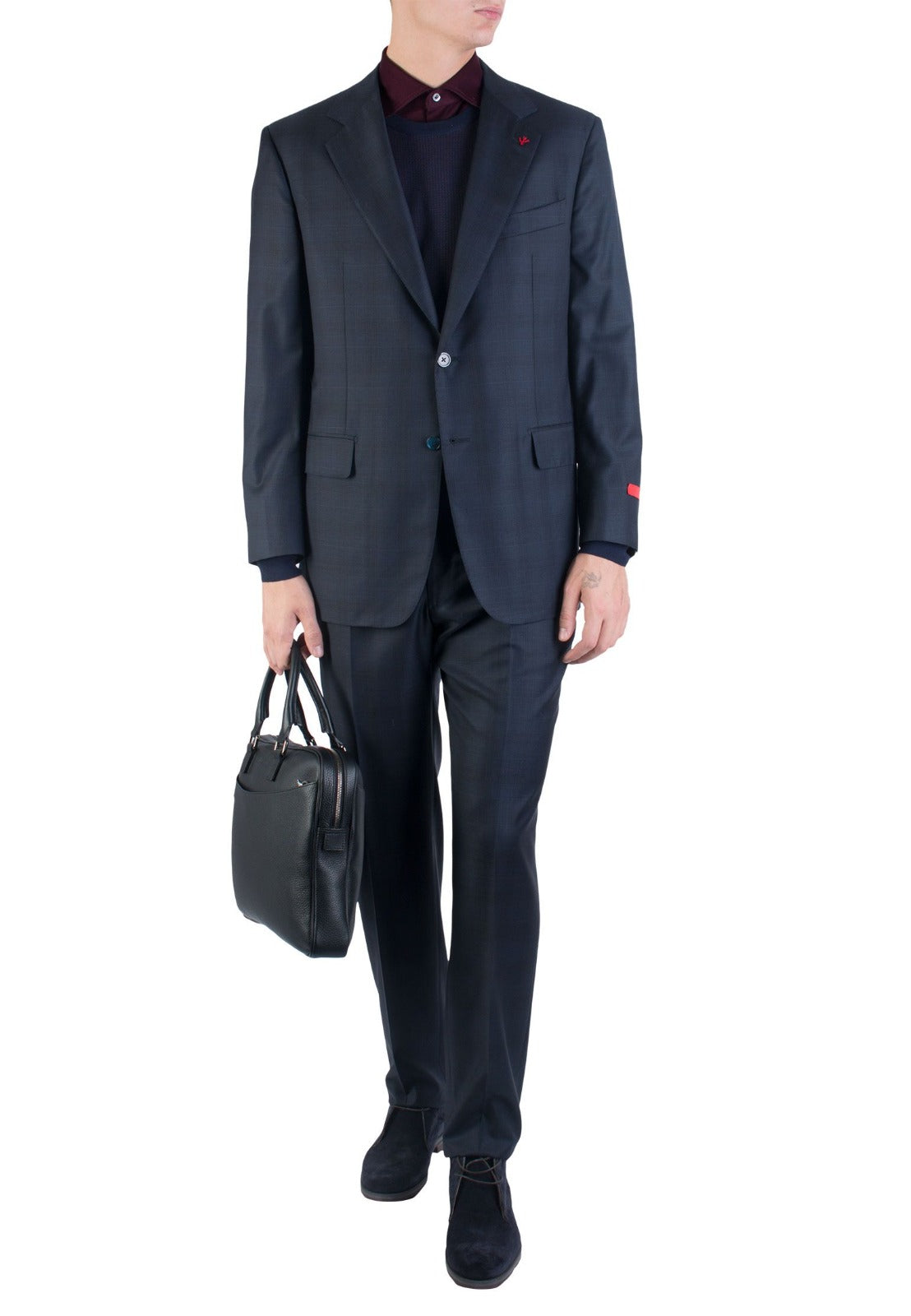 Super 180 Sciammeria Blue Checks Suit — ISAIA